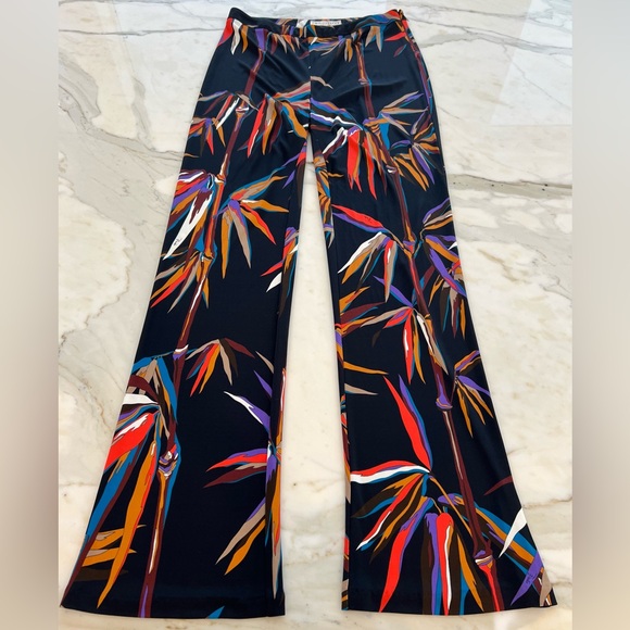 EMILIO PUCCI BLACK BAMBOO PRINT PANTS SIZE IT 44 / US 10 - Picture 1 of 15